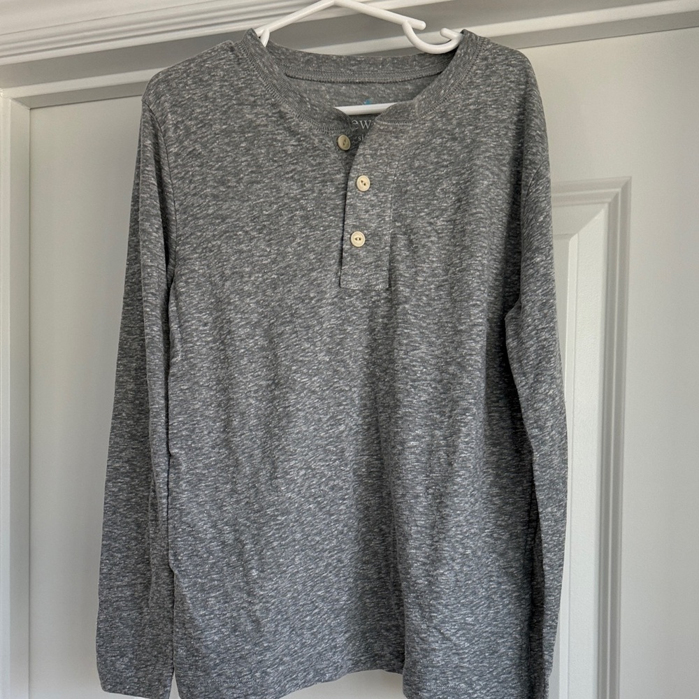 Crewcuts Kids long sleeve Henley t shirt gray NWT
